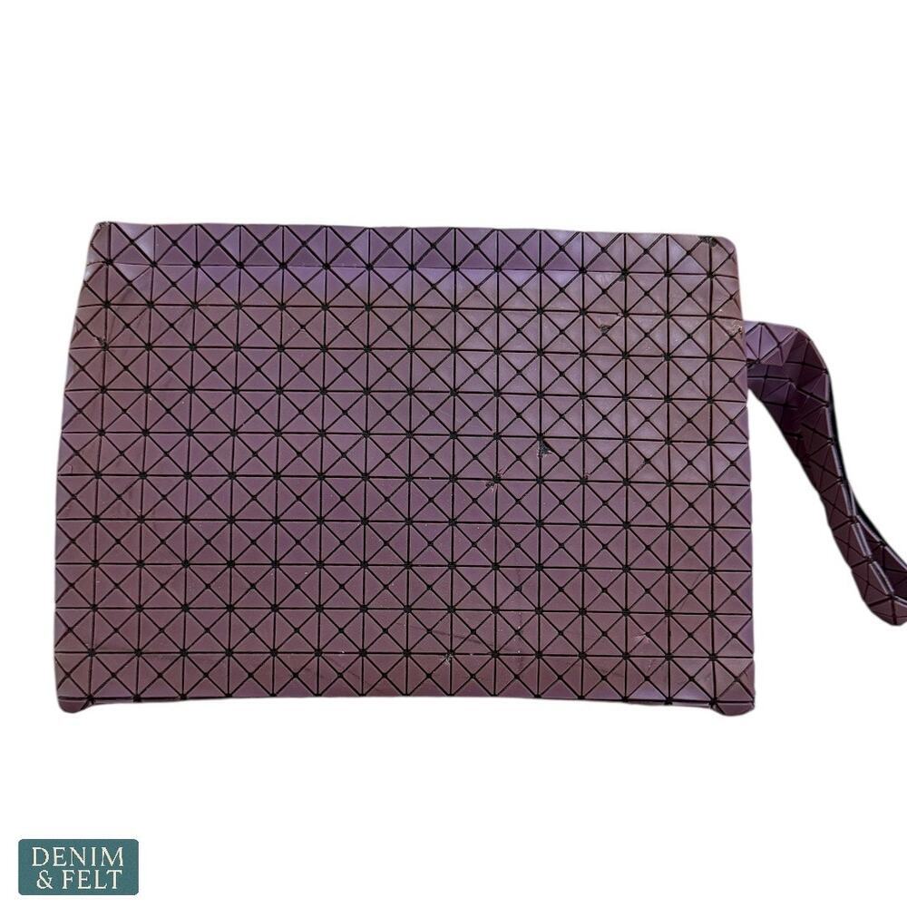 Issey Miyake Bao‎ Bao Purple Geometric Wristlet Clutch Bag Modern Foldable